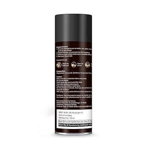 9bxt1B8SHAbyHUP.jpg Tomcat No Entry Rat Repellent Spray for Cars – Long-Lasting Rodent Control | Leak-Proof Easy Spray Nozzle | Includes Protective Glove & Mask | 120ml (Pack of 1) | Formulation 2X Pack of 1