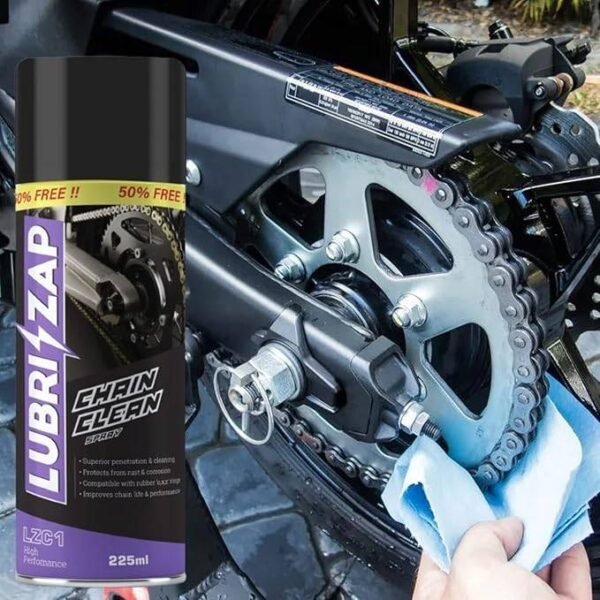 9bxt1xFBTxIUmIw.jpg Shadow Securitronics Lubrizap Chain Clean Spray for All Bikes (225 ml), Lubricant Spray for Bike, Motorcycle, Protects & Prevents from Rust & Corrosion, Chain Breakage, Chain Noise, Friction Pack of 1