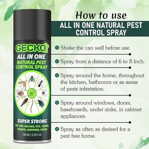 Bbxt1hVshWADD5n.jpg Shadow Securitronics Gecko Pest Control & Insect Repellent Spray, 100% Natural|No Kill Just Repel Easy To Use Non-Toxic (200Ml)|- FORMULATION 10X