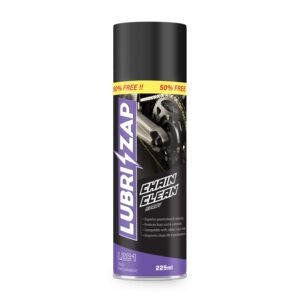 Chainclean-1 Shadow Securitronics Lubrizap Chain Clean Spray for All Bikes (225 ml), Lubricant Spray for Bike, Motorcycle, Protects & Prevents from Rust & Corrosion, Chain Breakage, Chain Noise, Friction Pack of 1