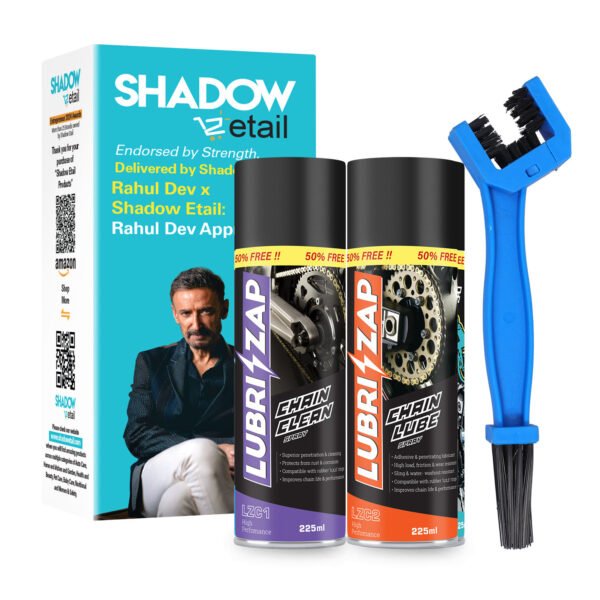 Combos- Bike_cycle2 (2) Lubrizap Chain Cleaner & Lube Spray Kit with Cleaning Brush l Each Chain Degreaser & Lubricant for Smooth Ride | Anti-Rust Chain Spray for All-Weather Use | 225ml | Pack of 2