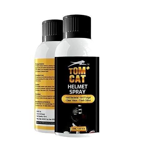 Gbxt1xBIanUUTss.jpg Shadow Securitronics TOM CAT Helmet Foam Cleaner Spray | Helmet Shine Spray | Clean and Fresh Inside & Outside | Long-Lasting | Not Attract Dirt/Dust | Quick and Easy Application (Pack of 1-120 ML) Pack of 1