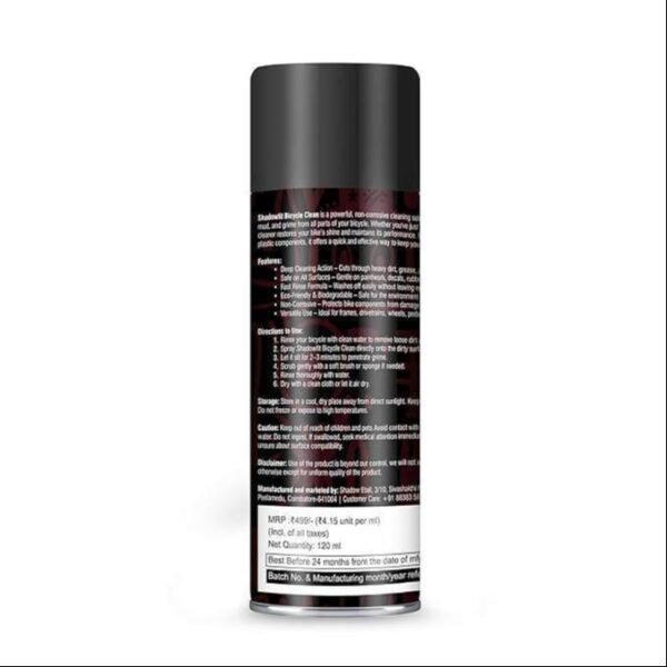 Obxt1ReYZhJeM6S.jpg Shadow Fit Chain Cleaner Spray for Bicycles 120 ML | Pack of 1