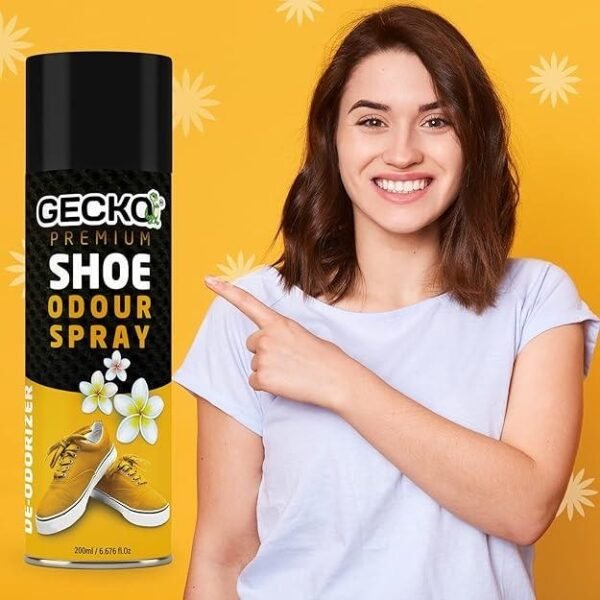 Qbxt1h4c5NdqxAv.jpg Gecko Shoe Care Combo Kit | Odour Deodorant & Cleaner Spray for Shoes, Sneakers, Sports, Golf, Tennis, Canvas | Anti-Allergic Fresh Formula | 200 ML Pack of 1