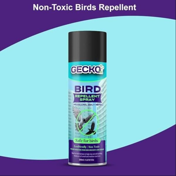 Gecko Bird Repellent Spray for Bird Control For Home And Office| Bird Control Spray | Non-Toxic| Safe for Birds | Pigeon Repellent | Repels Birds - Pack of 1 (200 ML) - FORMULATION 10X Pack of 1