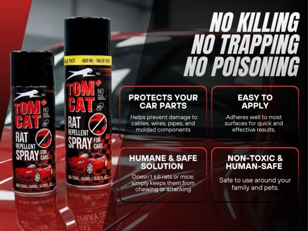Xbxt1BDfm34nNjC.jpg Shadow Securitronics Rat Repellent Spray For Cars 400Ml|Highly Effective|Protect Wires In Car,Bike And Outdoor Utilities|6-8 Weeks Protection|Anti Rat Spray|Coating 400Ml (Pack Of 1)-FORMULATION 2X Pack of 1