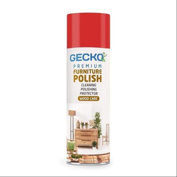 GECKO Furniture Polish Spray | Wood Care & Protection | Cleans & Restores Shine | Shiny Wood Furniture Surfaces | 200ml (Pack of 1) - FORMULATION 110X Pack of 1