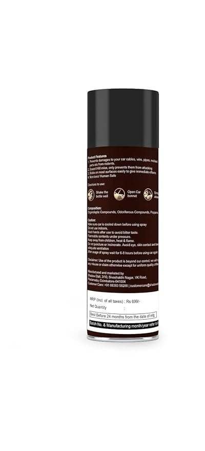 Ybxt1x8j2eRtRQ.jpg Shadow Securitronics Tom Cat Gold+ No Entry Rat Repellent Spray for Cars, Pack of 1- EV Safe Rat Protection Spray, Seat other Accesseries In Car, 30 Days Protection,200ML - FORMAILATION 500 X