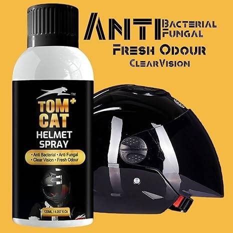 abxt1xaIHw90Npl.jpg Shadow Securitronics TOM CAT Helmet Foam Cleaner Spray | Helmet Shine Spray | Clean and Fresh Inside & Outside | Long-Lasting | Not Attract Dirt/Dust | Quick and Easy Application (Pack of 1-120 ML) Pack of 1