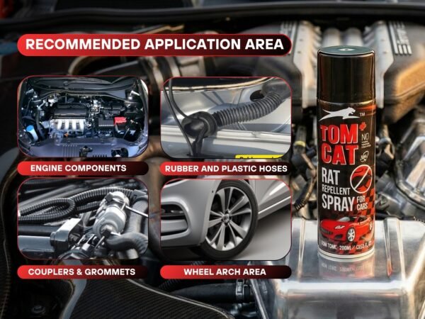 e51f6bdd_1768510050321.jpg Shadow Securitronics TOMCAT No Entry Rat Repellent Spray for Cars Highly Effective Lasts 1 Year Leak Free Easy to Spray Nozzle, Non Toxic, 200ML Repellent with Protective Glove & Mask Pack of 1
