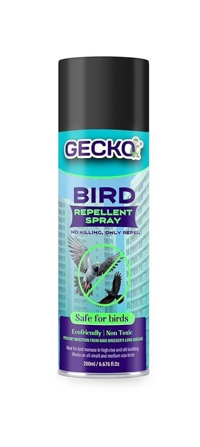 Gecko Bird Repellent Spray for Bird Control For Home And Office| Bird Control Spray | Non-Toxic| Safe for Birds | Pigeon Repellent | Repels Birds - Pack of 1 (200 ML) - FORMULATION 10X Pack of 1