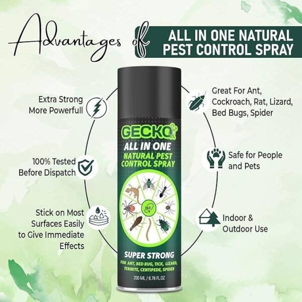 jbxt1Bzypj5Xfbq.jpg Shadow Securitronics Gecko Pest Control & Insect Repellent Spray, 100% Natural|No Kill Just Repel Easy To Use Non-Toxic (200Ml)|- FORMULATION 10X