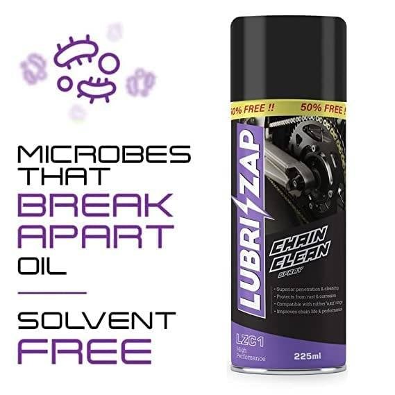 lbxt1BbZuwuh4Wh.jpg Shadow Securitronics Lubrizap Chain Clean Spray for All Bikes (225 ml), Lubricant Spray for Bike, Motorcycle, Protects & Prevents from Rust & Corrosion, Chain Breakage, Chain Noise, Friction Pack of 1