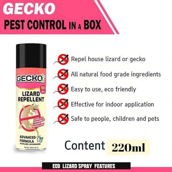 sbxt1RNufGPs6Qw.jpg Gecko Aerosol Based Odour Free Herbal Lizard Repellent Spray | Eco-Friendly & Biodegradable | Irritant &Chemical-Free | 220 ml (15 Days Protection) PK of 1-FORMULATION 10X Pack of 1