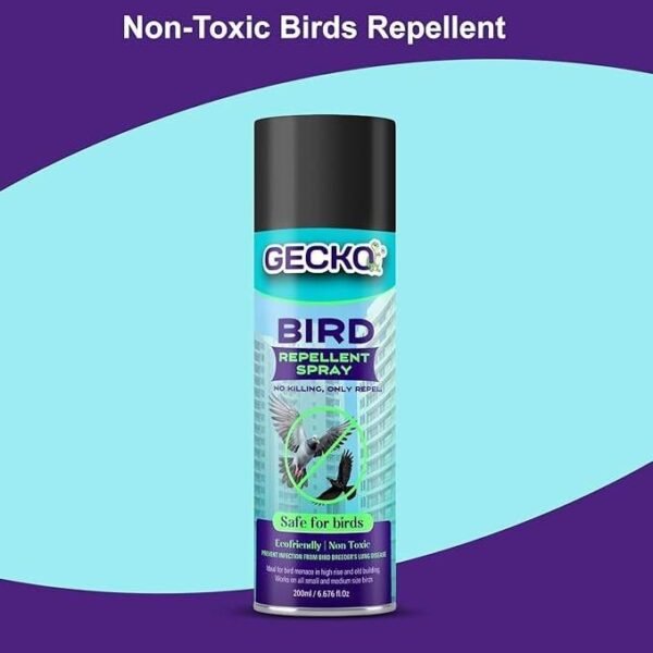 Gecko Bird Repellent Spray for Bird Control For Home And Office| Bird Control Spray | Non-Toxic| Safe for Birds | Pigeon Repellent | Repels Birds - Pack of 1 (200 ML) - FORMULATION 10X Pack of 1
