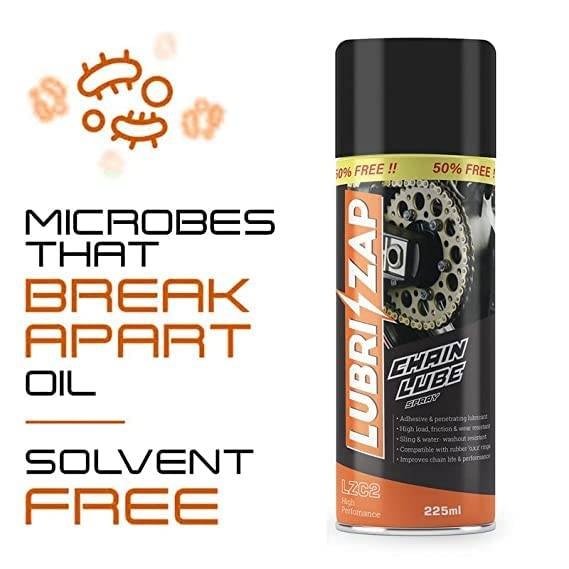 vbxt1B9RCiEuUn5.jpg Shadow Securitronics Lubrizap Chain Lube Spray for All Bikes (225 ml), Lubricant Spray for Bike, Motorcycle, Reduces Friction and Loss of Power, Water and Rust Resistant Pack of 1 Pack of 1