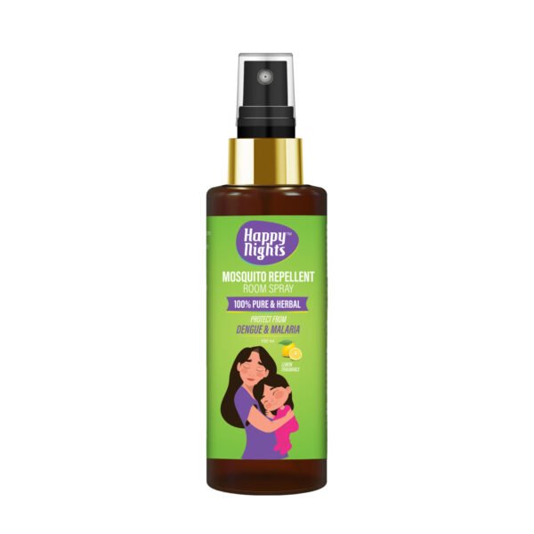 web-Mosquito Spray Bottle-1 Happy Nights Herbal Mosquito Repellent Room Spray - Lemon Fragrance – Natural Mosquito Protection, Chemical-Free, Long-Lasting Insect Repellent for Home and Bedroom -100ml (Pack of 1) - FORMULATION 1X 100ML